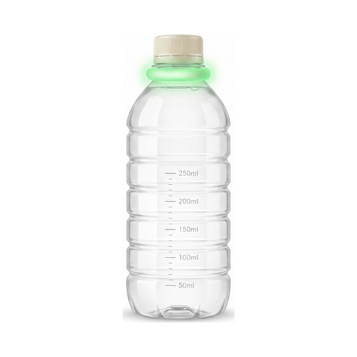LeviLoop Leuchtring für PET-Flasche – grün leuchtender Ring, illustriert